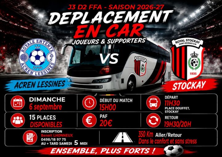 Déplacement à Acren dimanche 6 septembre