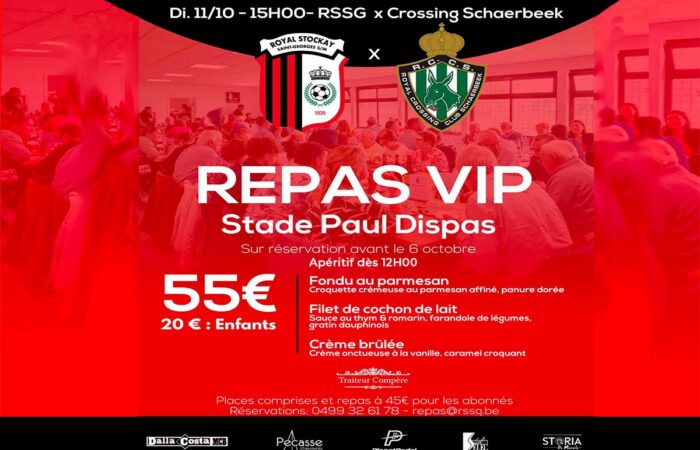 dimanche 11 octobre Stockay vs Crossing Schaerbeek, repas vim d'avant-match